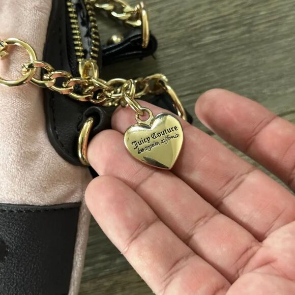 NEW! Juicy Couture Heritage Dome Velour Satchel Bag Dusty Blush Pink - Picture 6 of 6